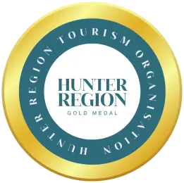 Hunter Region Tourism Organisation gold medal award badge